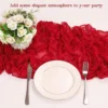 1.8/3/4M Christmas Red Table Runner Polyester Cheesecloth Valentine Long Decorations Wedding Party Banquets Bridal Baby Shower 5