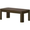 Small Modern Rounded Coffee Table, 40 Inch, Solid Wood Contemporary Center Table for Living Room Tea Table, Walnut 1