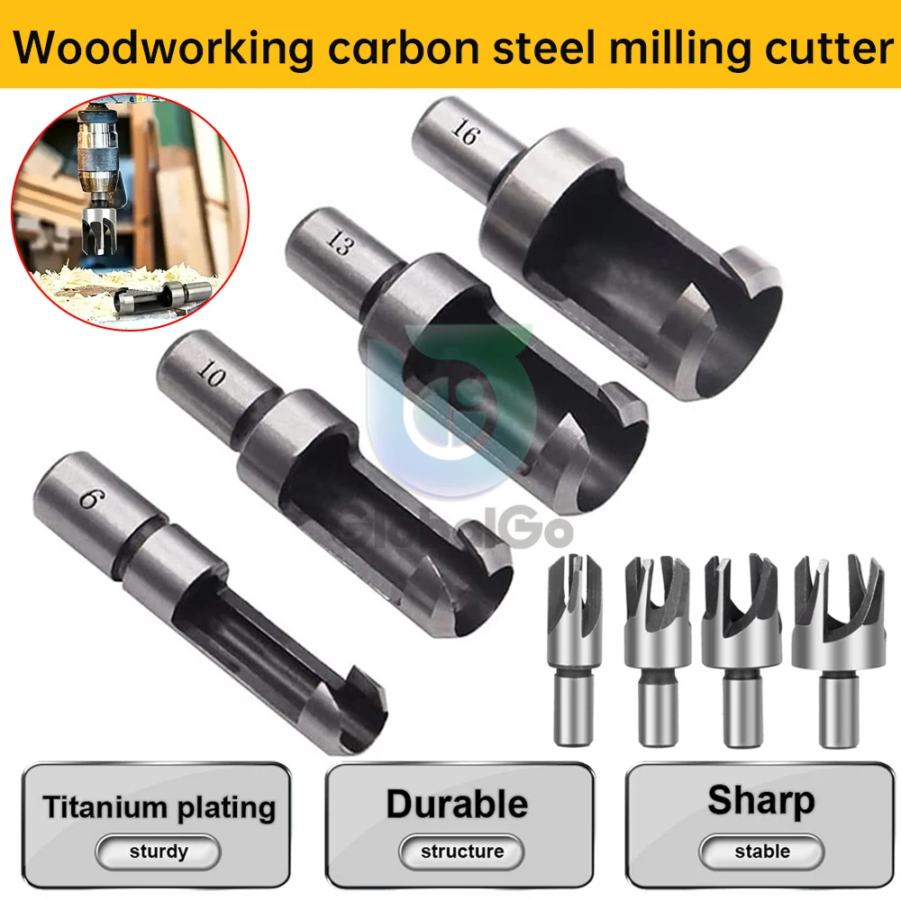 

8 Pcs Carbon Steel Wood Plug Cutter Wood Plug Drill Woodworking Drill Bits Barrel Claw Type Round Wood Tenon Drill Bits