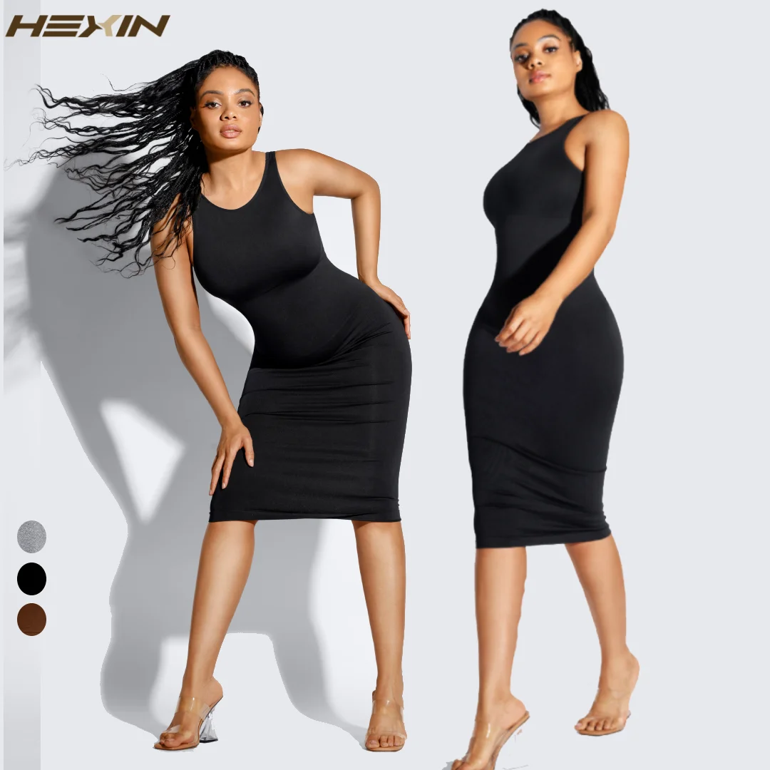 New Seamless Shapewear  Dress Bodysuit Women U Backless Fajas Colombianas Lounge Long Slip Dress Belly Control Body Shaper