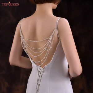 Ювелирные изделия TOPQUEEN SG04, свадебные аксессуары для невесты, ожерелье с подвеской с кристаллами и кисточкой, Женская шаль-болеро, женское платье