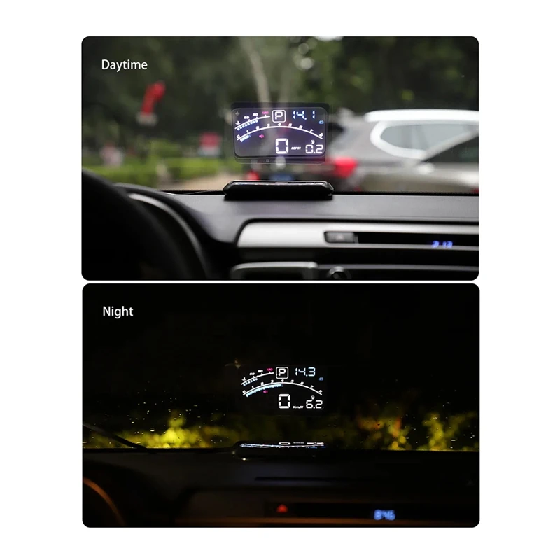 V41  ÷ ڵ OBDII EUOBD 5.5 ġ   HUD ÷ Ʈ ˸,   ġ RPM KM/H