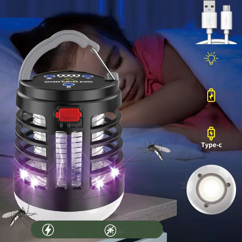 Led Mosquito Killer Lamp Electric Fly Repeller Indoor Garden Light Bug Usb Ricaricabile Outdoor Portable Camping Lantern S1