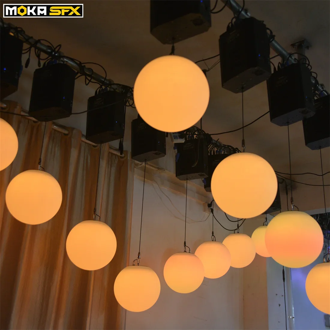 MOKA SFX RGB DMX 리프팅 볼 LED 효과 조명, 나이트 클럽용 다채로운 키네틱 무대 조명, 전문 업 다운 윈치 볼 라이트