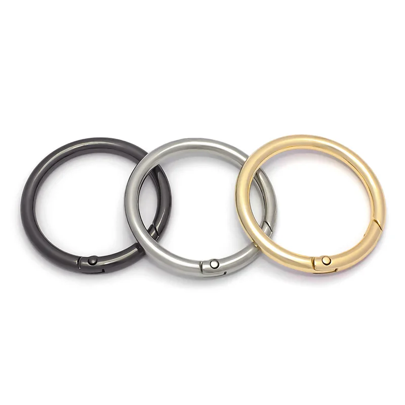 Professional Metal Spring Buckle Round Mountaineering Buckle Keychain Bag Alloy Chain Detachable Manual DIY mountaineering buckle keychain