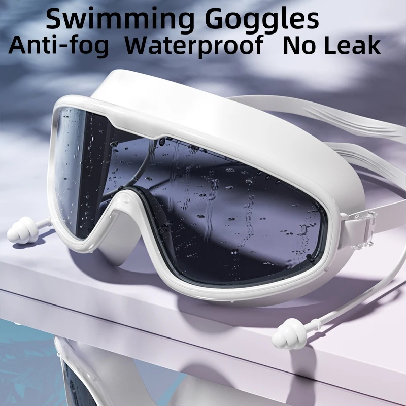 Lunettes de natation grand cadre HD anti-buée étanches adultes douche piscine hommes femmes