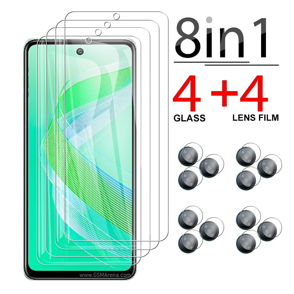 

Защитное стекло 8 в 1 для объектива Infinix Smart 8, закаленное стекло с защитой от царапин, прозрачное защитное стекло Smart8, 6,6 дюйма
