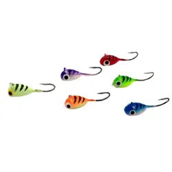 6Pcs/Lot 20mm 1.7g Winter Ice Jig Night Fishing Hooks Ice Bait Fishing Lure Sinking Luminous Bait Bass Carp Pike Fishing Tackle
