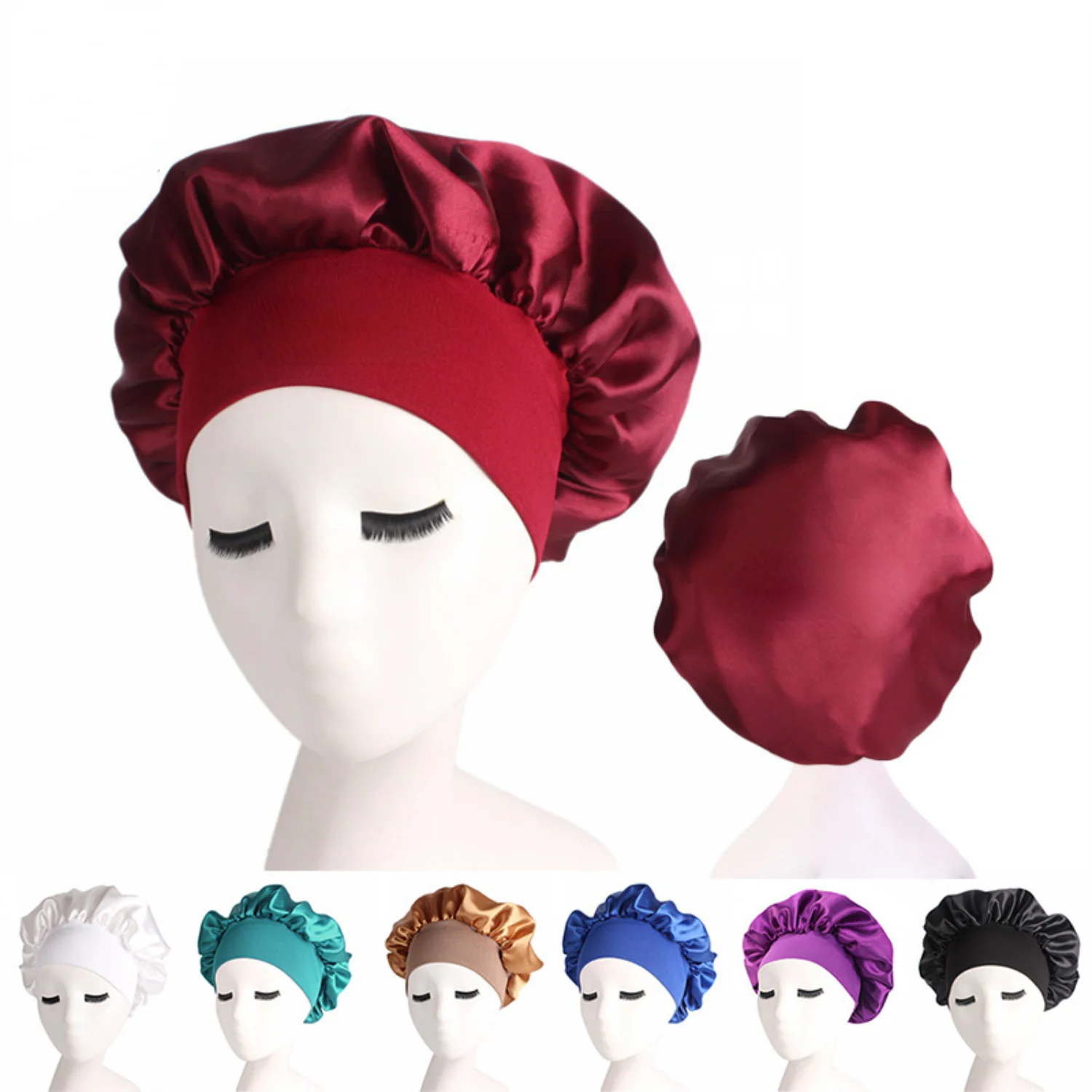 Silk Bonnet For Sleeping Salon Soft Elastic Band Silk Bonnet Curly Hair  Satin Hair Bonnets Women Breathable Bonnet Styling Cap - Styling  Accessories - AliExpress
