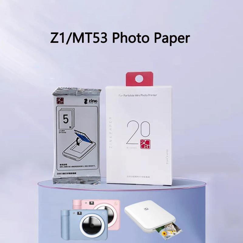 HPRT MT53 또는 HPRT Z1 특정 인화지 M53/Z1 프린터용 2x3인치 접착식 원본 인화지