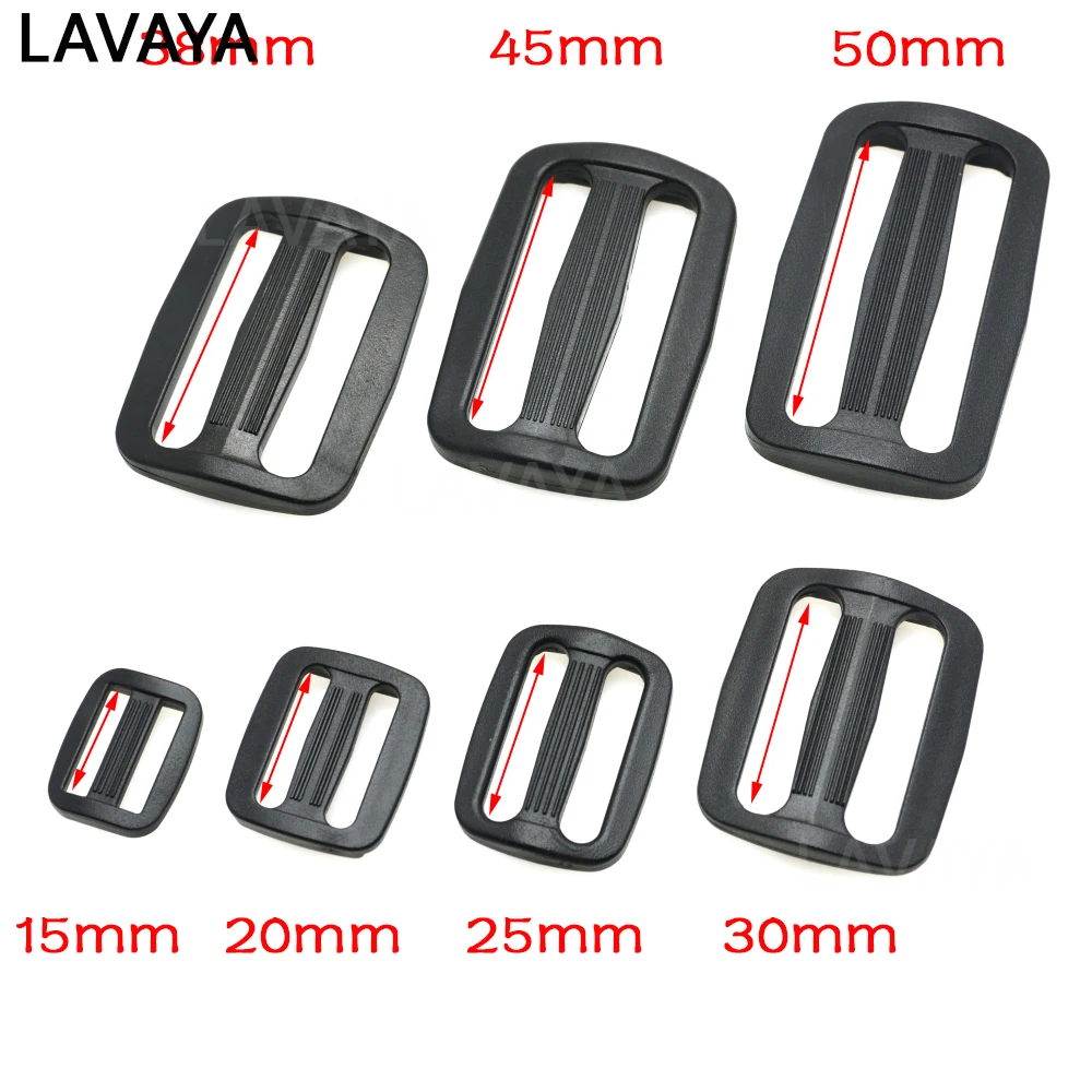 Bag Buckle 5pcs Plastic Black Curve Tri-Glide Slider Adjustable Buckle For Bags Webbing