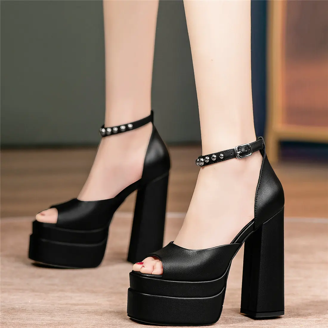 

Стразы женские туфли из натуральной кожи на высоком каблуке сандалии-гладиаторы женские летние туфли с открытым носком на платформе туфли-лодочки повседневная обувь