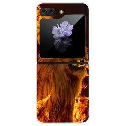 Luxury Transparent Hard Clear Cover for Samsung Galaxy Z Flip - Stylish Painted Design (ON01JSZ)