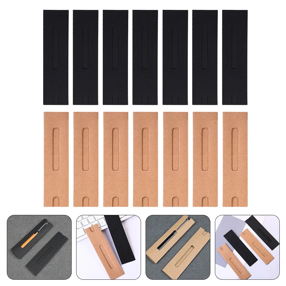 

40Pcs Packaging Paper Pouch Kraft Paper Pen Sleeves Pen Folding Holder