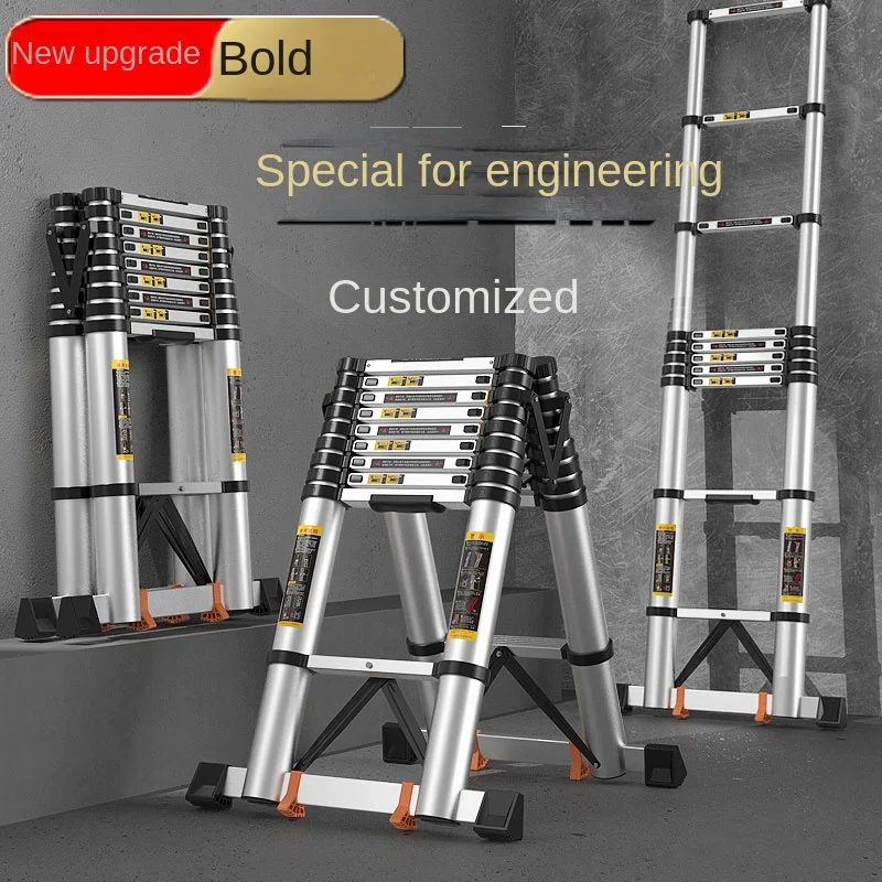 XK Thickened Aluminum Telescopic Ladder Ladder Household Folding Double-Sided Herringbone Engineering Fire Protection Shelf protective board protection board welding 10 pcs fire resistant pc parts for welding helmet replacement lens plate