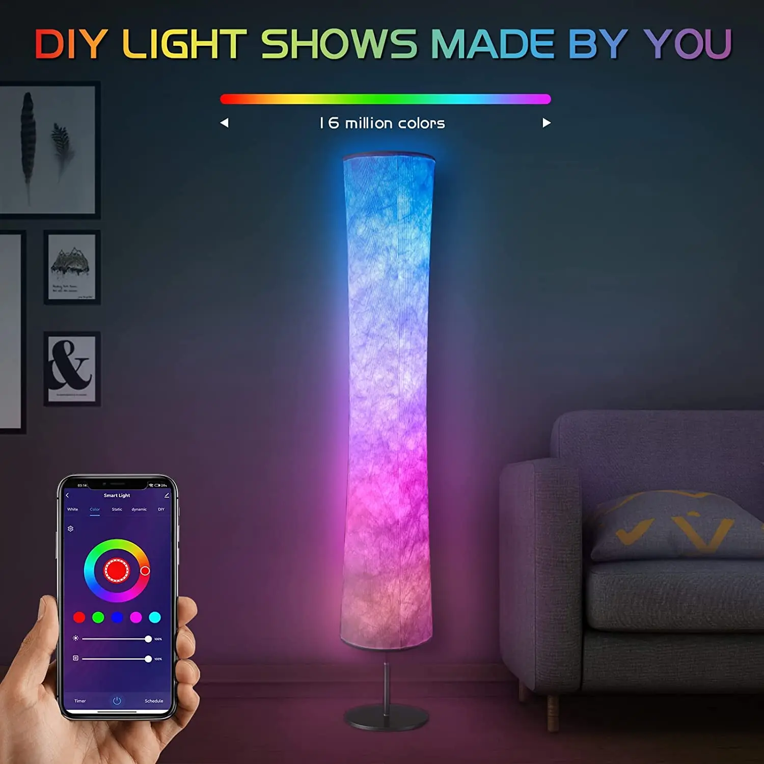 Nordic White Fabric Shade Led Corner Floor Lamp with Smart Alexa Control  Modern RGB Standing Lamp for Living Room Bedroom Decor AliExpress