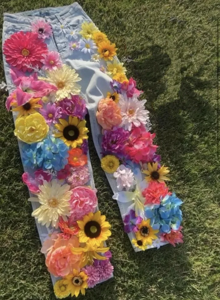 Jeans Fleur 3D | Denim Streetwear de créateur | Maison Novaire