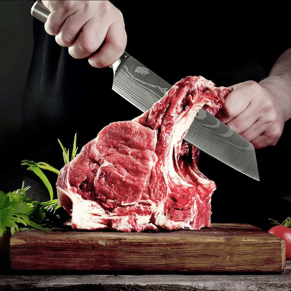 MDHAND 8 Inch Japanese Kiritsuke Knife German High Carbon Stainless Steel Ultra Sharp Meat Fish Sushi Kitchen Chef's Knife - Image 4