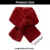 Women Winter Warm Thicken Cross Collar Scarf  Solid Color Faux Rabbit Fur Plush Elegant Shawl Scarfs 6