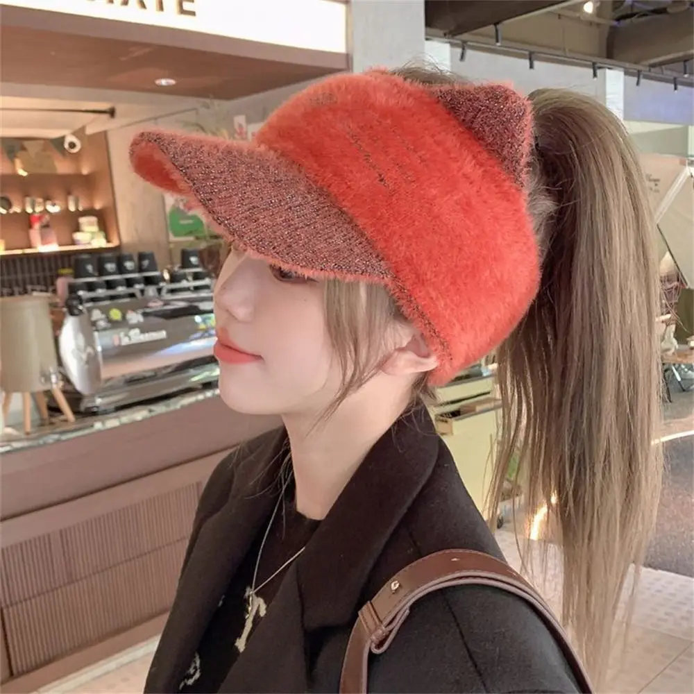 

Cold-proof Knitted Hat Casual Windproof Soft Baseball Cap Cute Cat Ear Warm Bonnet Winter