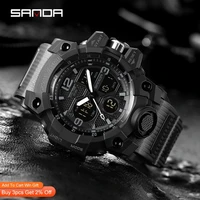 Fashion SANDA 6030 Men's Electronic Watch Sports Multi functional Waterproof LED Military Student Electronic Watch 2025 1