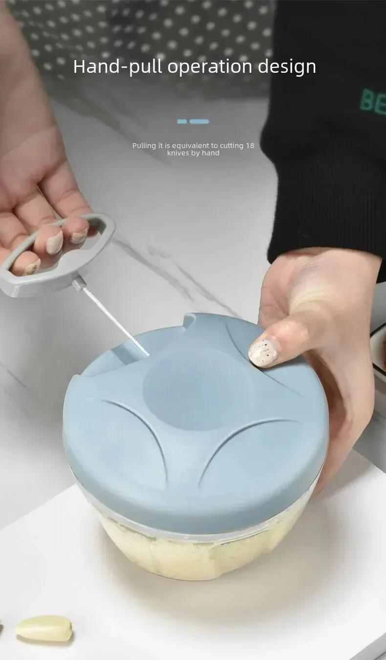 Description Picture 6 of itemHome Kitchen Manual Ginger Grinder Garlic Mud Splasher Multifunctional Vegetable Cutter Handheld Meat Grinder Modern Minimalist