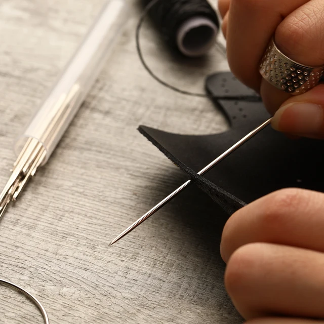 Set Aghi Per Cucire Pelle | Kit Cucito Mano | Aghi Ricurvi E Per Materassi | Con Portaaghi - Foto 9