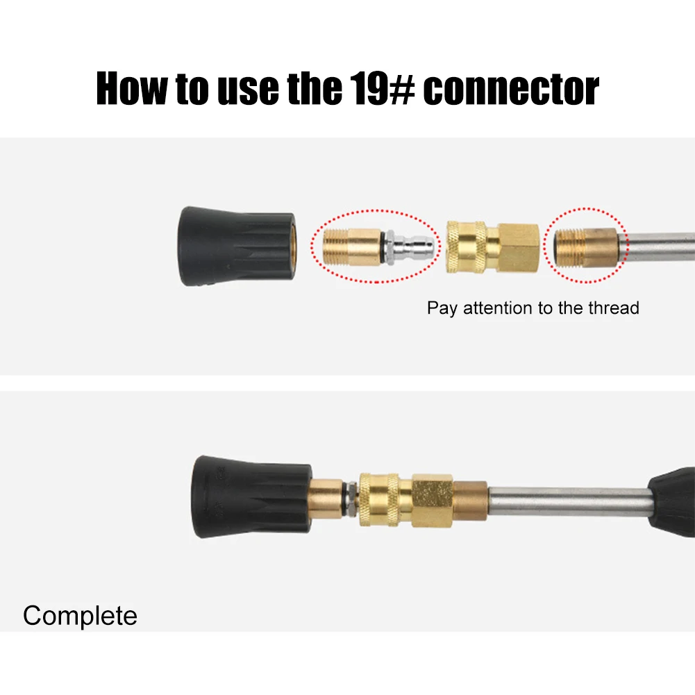 Conector adaptador de ajuste de lavadora de coche de alta presión enchufe de conexión rápida de 1/4 pulgadas para conector de lanza de lavadora de coche M14 M22