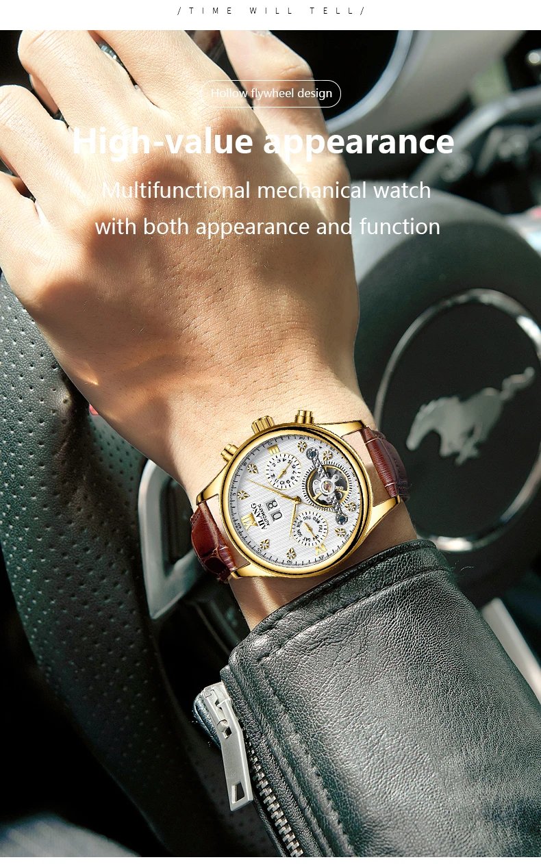 2022 neue AILANG Marke Tourbillon Leuchtende Wasserdichte Uhr männer Automatische Mechanische Uhr Skeleton Hand herren Uhr – Detail 4