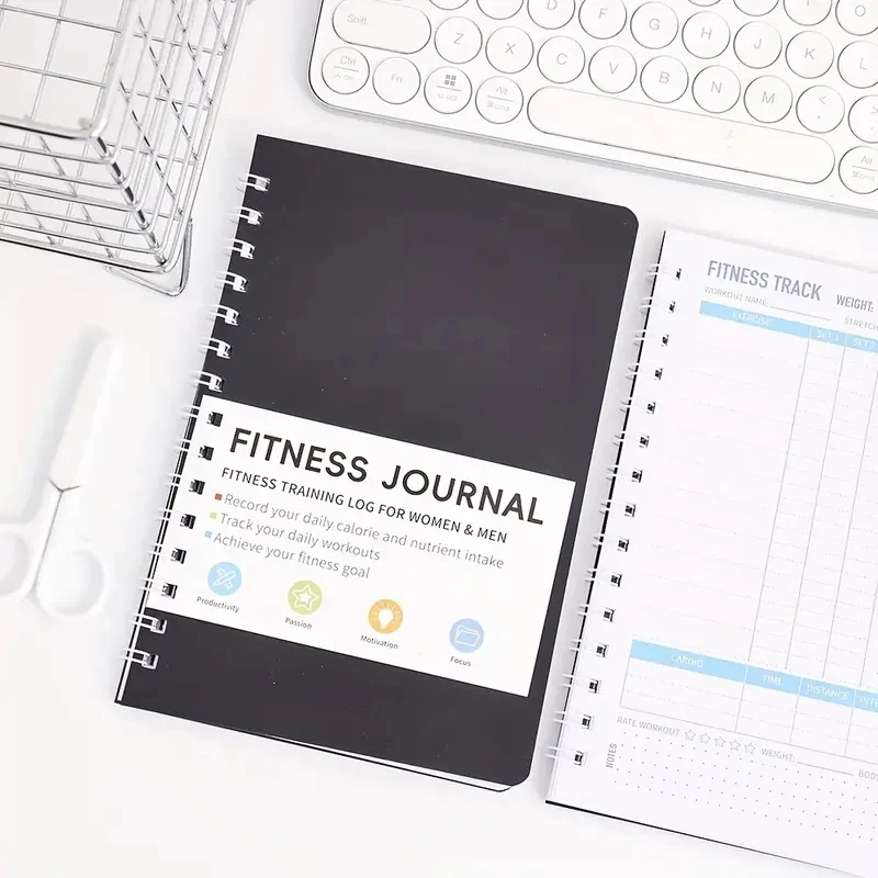 Daily Exercise & Nutrition Planner - Fitness Journal Spiral Notebook