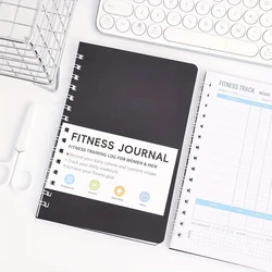 Daily Exercise & Nutrition Planner - Fitness Journal Spiral Notebook (Black)