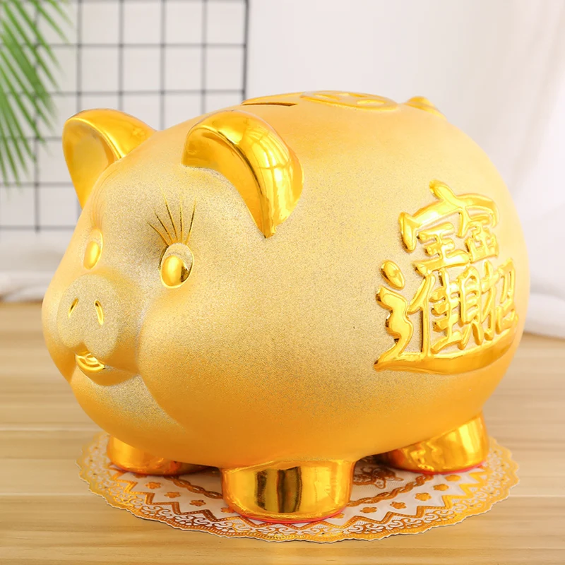 

Ceramic Large Pig Piggy Bank Papper Money Hidden Safe Luxury Creative Cute Secret Coin Money Box Adult Kids tirelire Home Decor