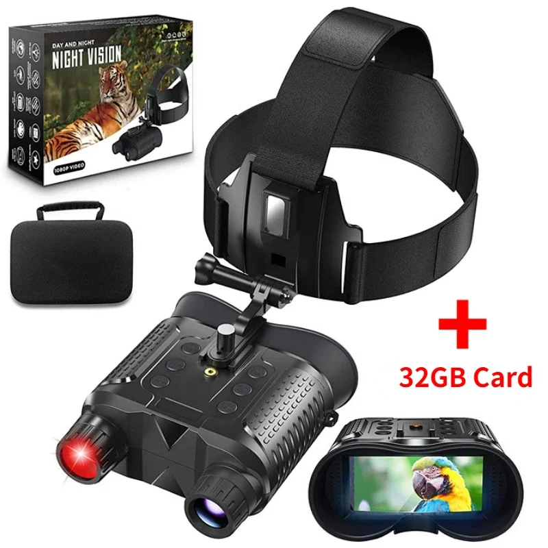 Night Vision Binoculars 2.7'' screen Head Mount Built-in Battery Rechargeable NV8160 Infrared Digital Hunting Camping Equipment