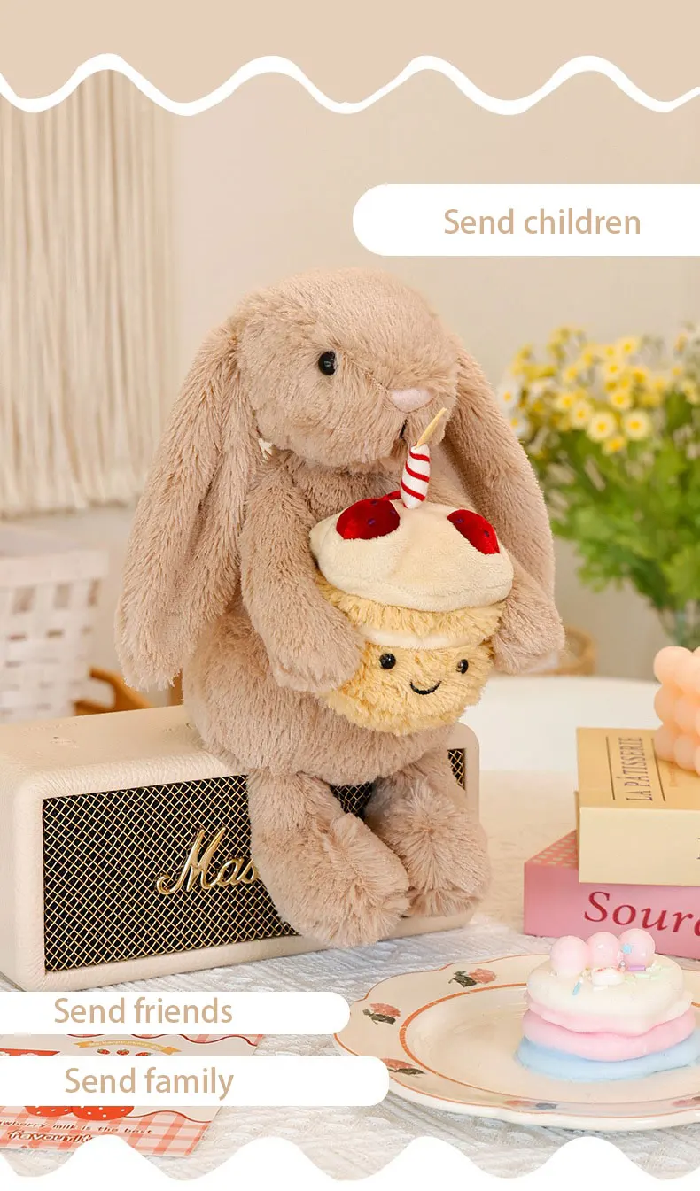 ジェリーキャット Bashful Beige Bunny Birthday Bashful Beige Bunny 'Birthday' - Official Jellycat