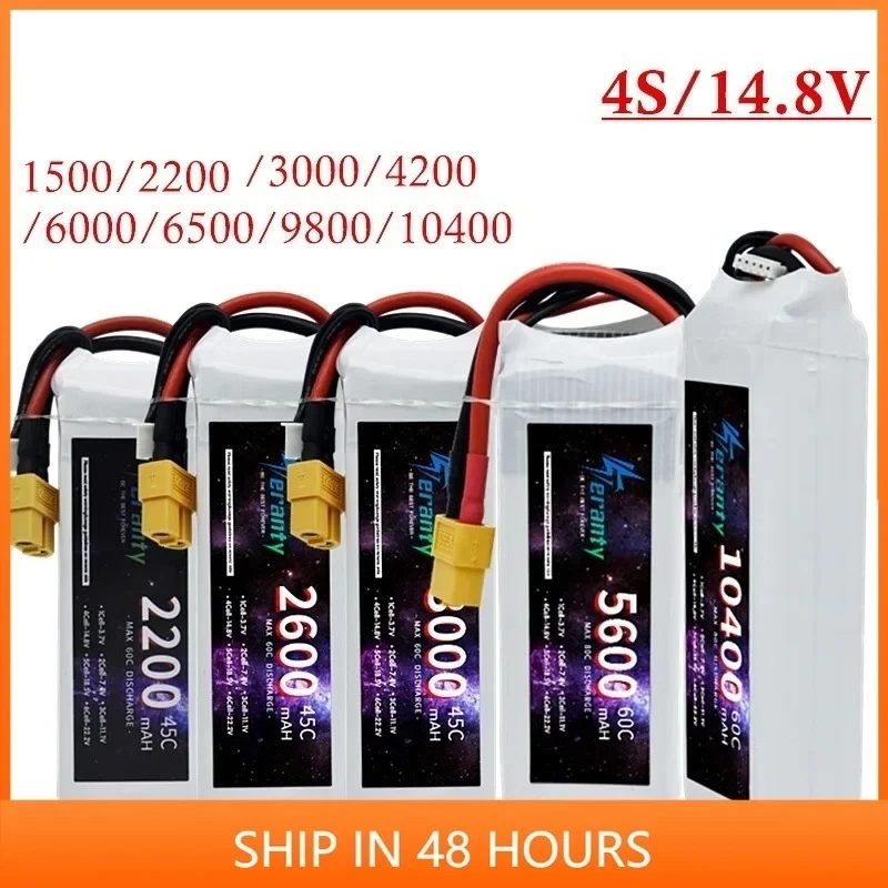 Batterie Lipo 4S 14.8V 5200mAh 60C pour drone, étiquette et connecteur XT60