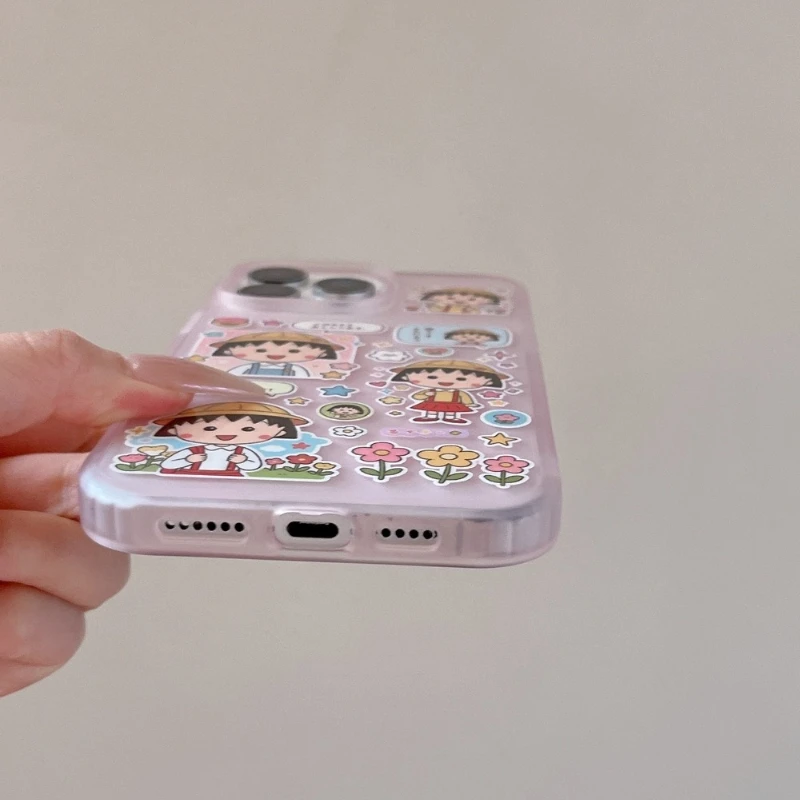 Adorable Chibi Maruko-chan Shockproof Phone Case - Cartoon Anime Hard Cover