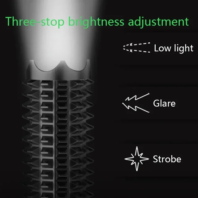 Wolf Tooth Stick Flashlight Strong Light Charging Outdoor Super Bright Multi Functional Telescopic Self Defense Window Patrol 3