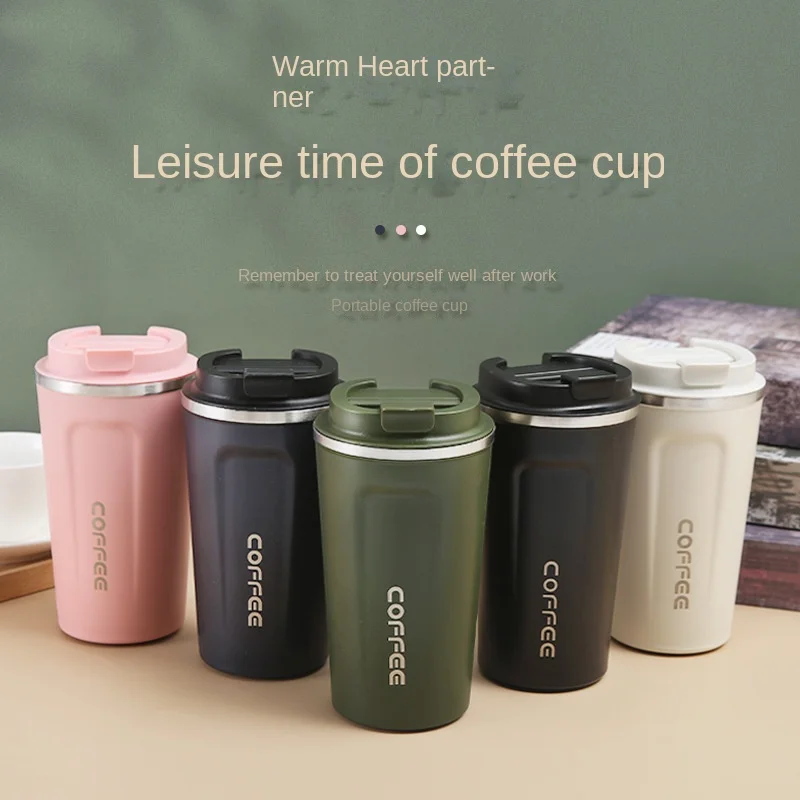 1pc 510ml Double-layer 304 Stainless Steel Insulated Vacuum Cup, Portable  Leak-proof Coffee Mug Water Bottle For Travel, School And Office Use