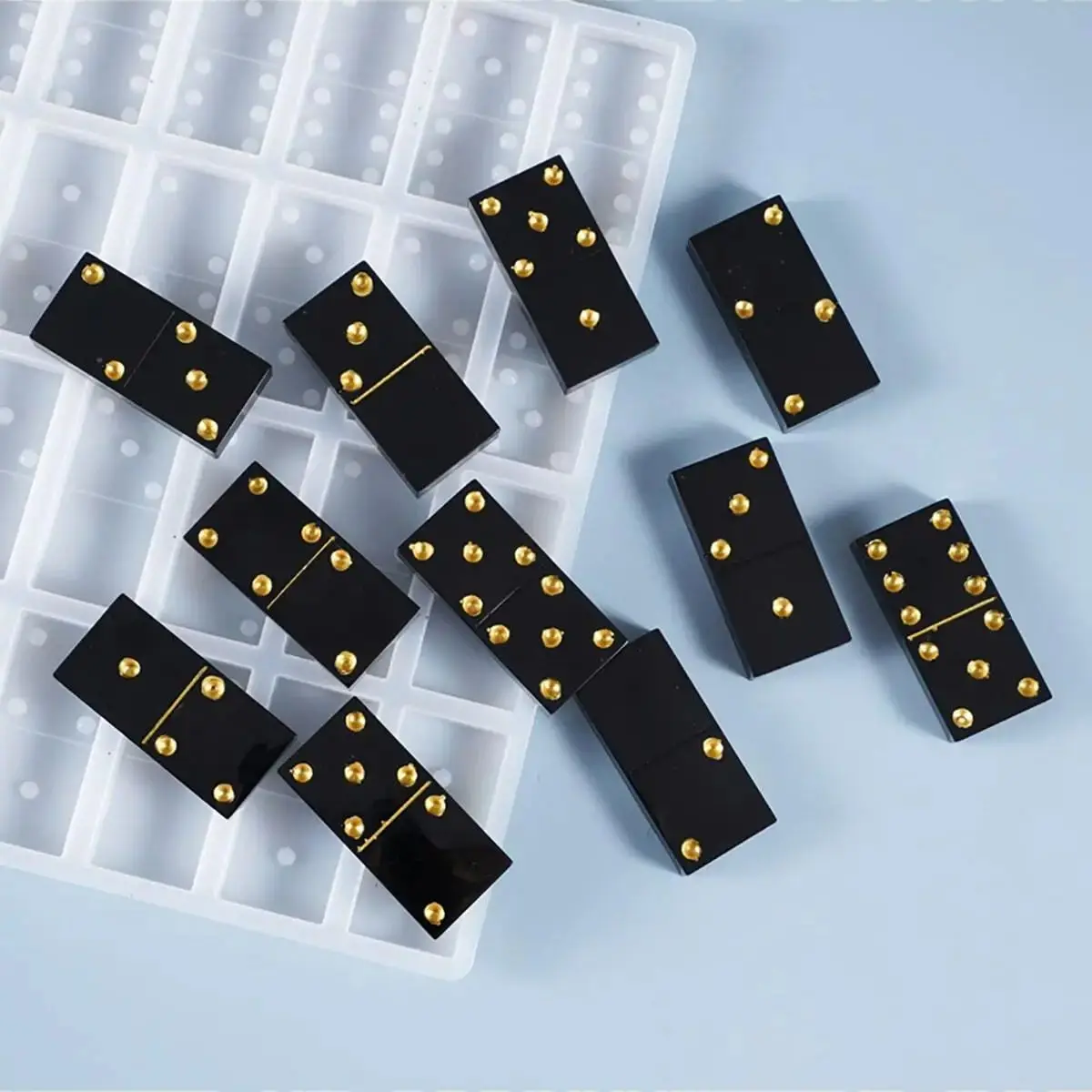 1pc DIY Crystal Drop Glue Mold Domino Brand Nine Silicone Mold