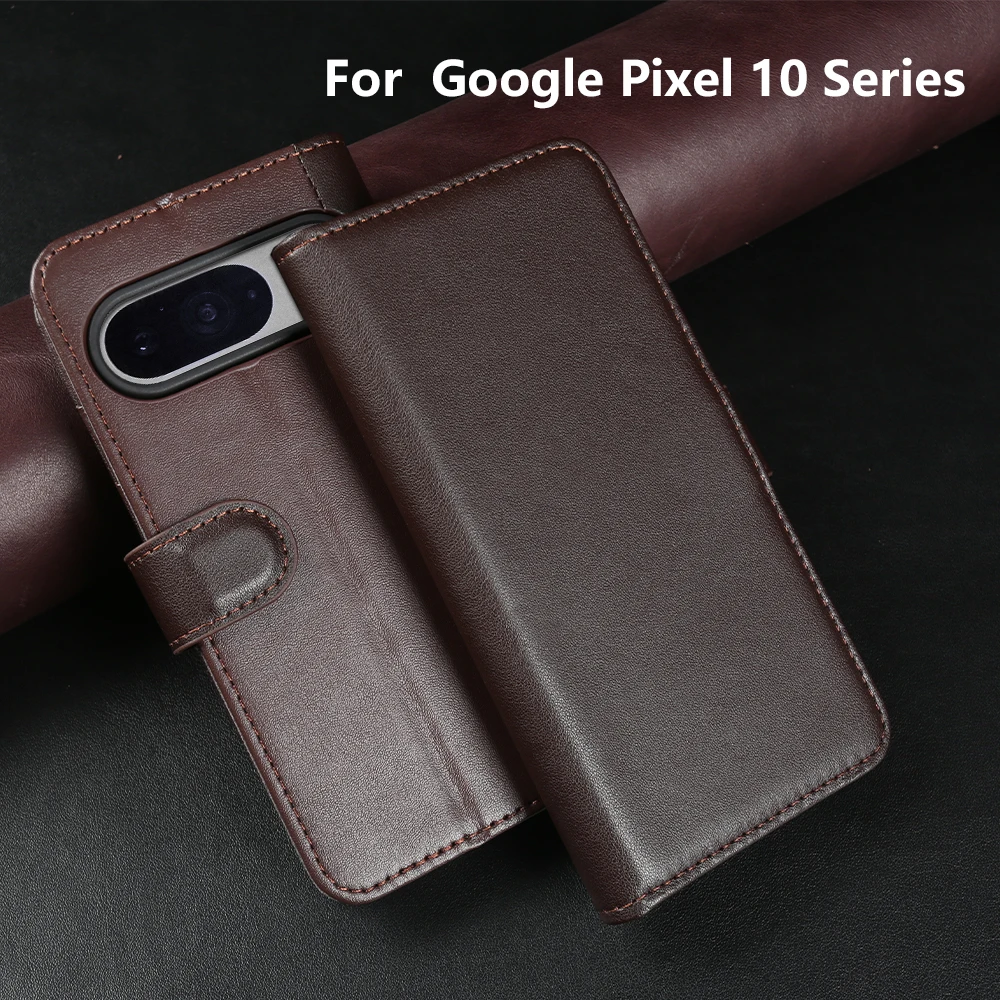 Luxury Genuine Leather Phone Case with Card Holder Wallet Function
