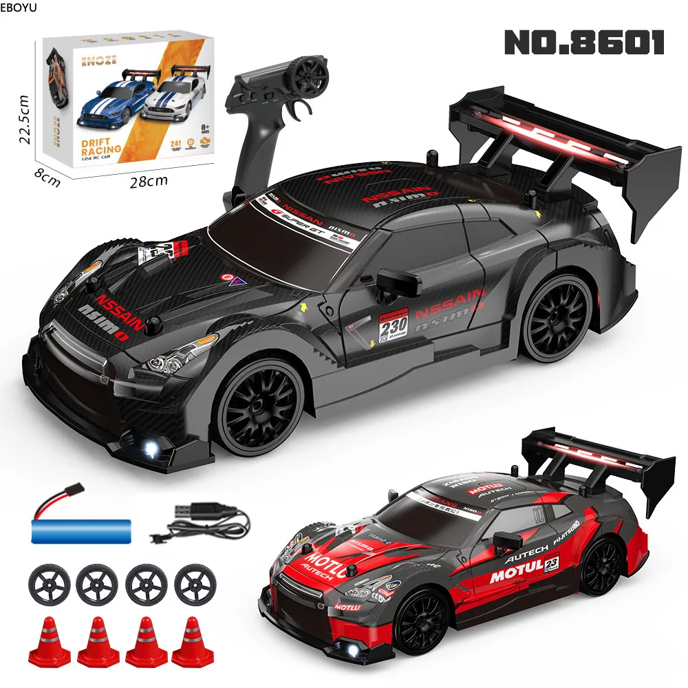 EBOYU 8603 RC 드리프트 자동차 1/24, 완전 비례 2.4G 4WD 드리프트 AE86, LED 조명, 고속 레이싱 온로드 차량, 어린이 장난감