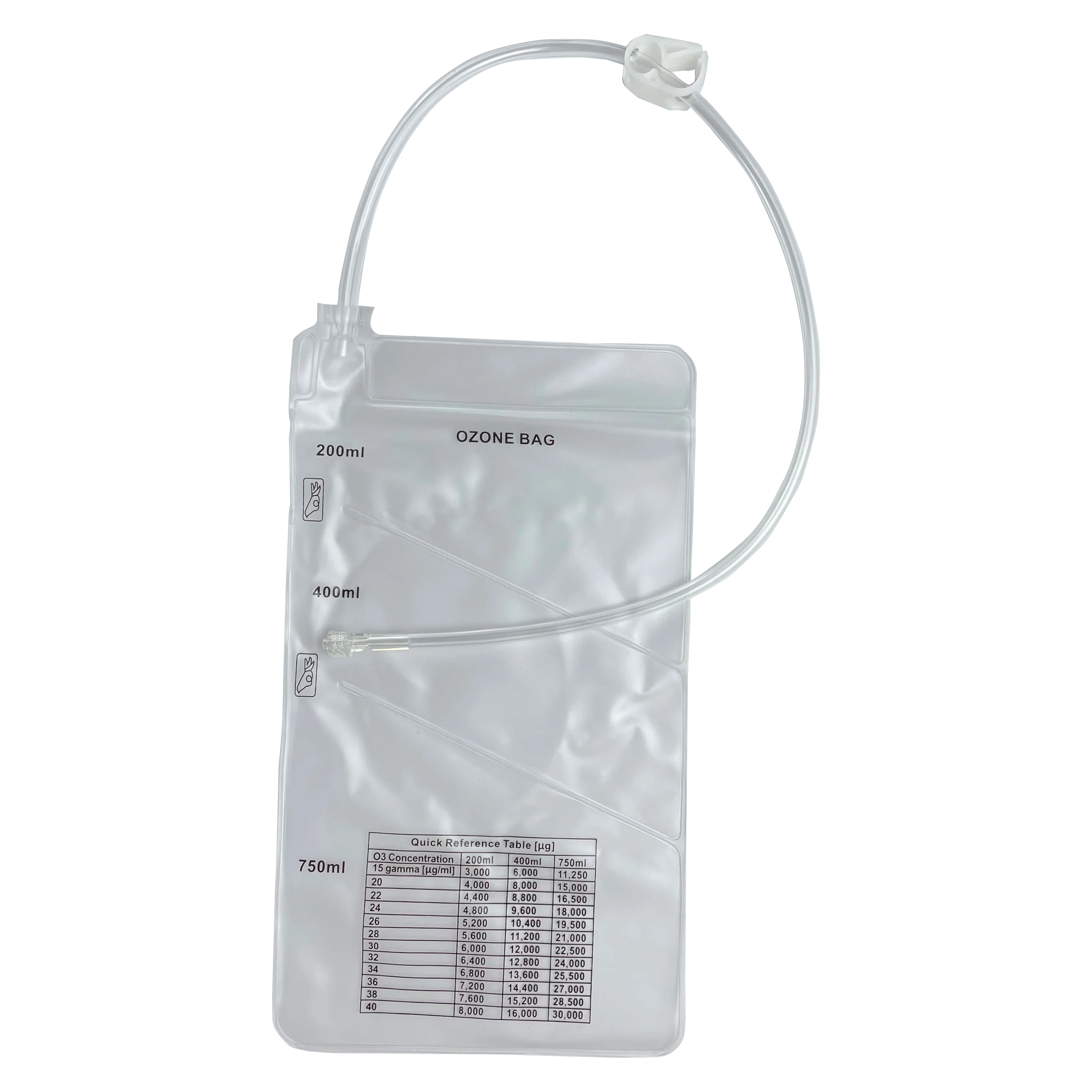 Reusable 3-Chambered Ozone Insufflation Bag 200ml 400ml 750ml ozone insufflation bag