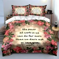 Ensemble d'inspiration florale pour la réflexion, décoration de chambre pour enfants et adultes, magnifique ensemble de literie trois pièces en cadeau 1