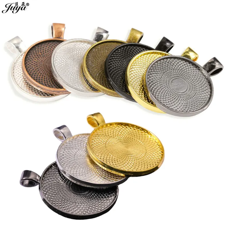 50pcs/lot 25/30mm Double Sided Pendant Cabochon Base High Quality