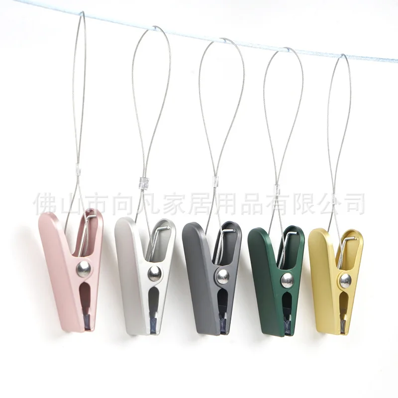 Clothes Pegs 5pcs Clothes Pegs Aluminum Alloy Clothespins Drying Towels Socks Clothing Clamp Bedspread Hangers Clip Laundry Cloth Pins