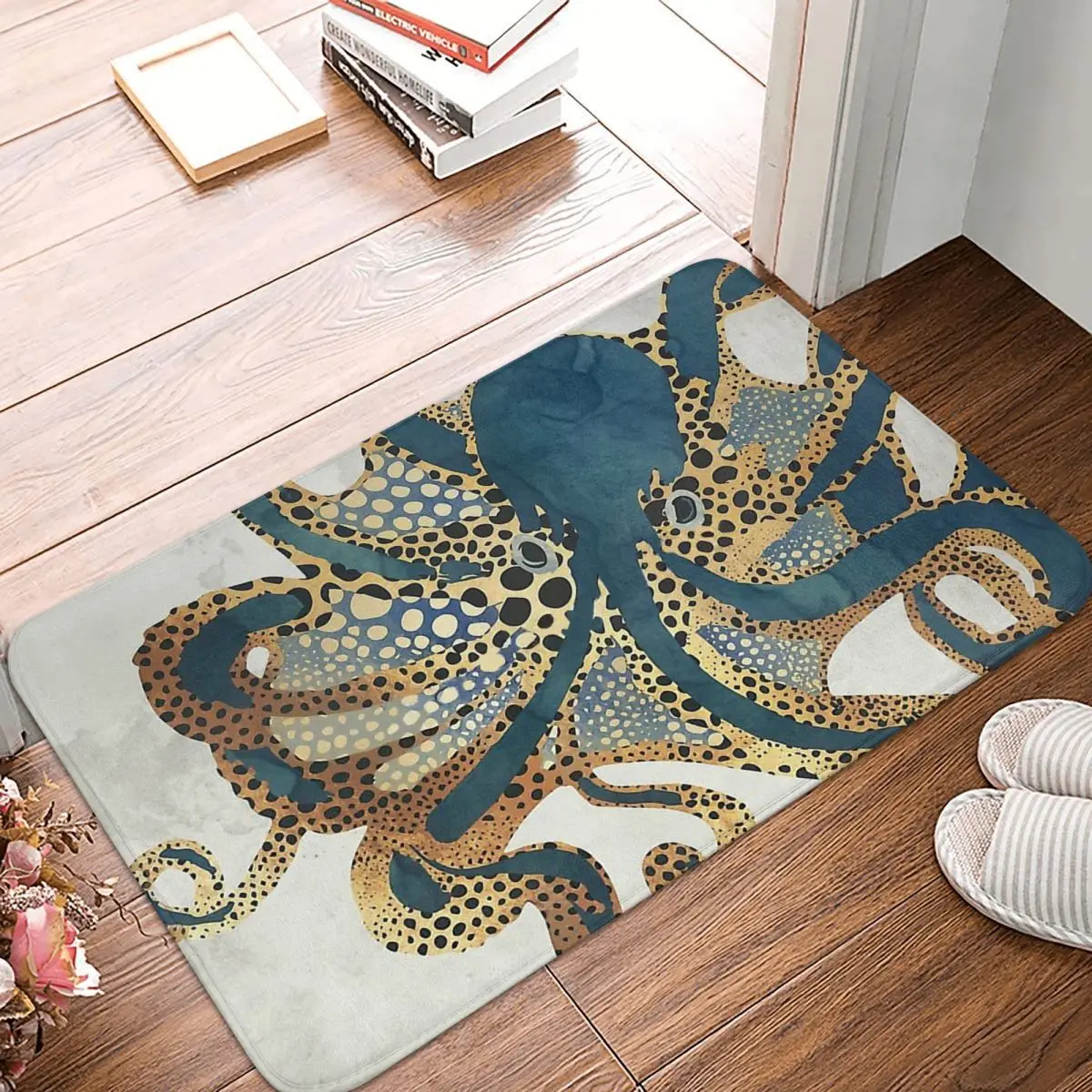 

Animal Animals Kawaii Cute Kitchen Non-Slip Carpet Underwater Dream Octopus Inkfish Cuttlefish Living Room Mat Decoration Rug