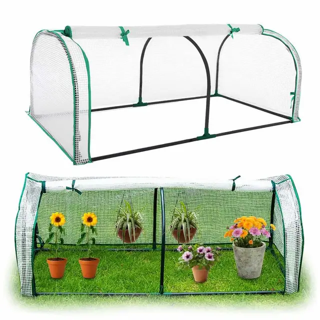 Hordozható Üvegházhatású Borító Fagyálló Szigetelő Fészer Üvegházhatások Műanyag Kerti Piktunnel Green House Cover