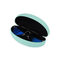 Elegant Leather Sunglasses Case with Durable Iron Box Design (Light green)