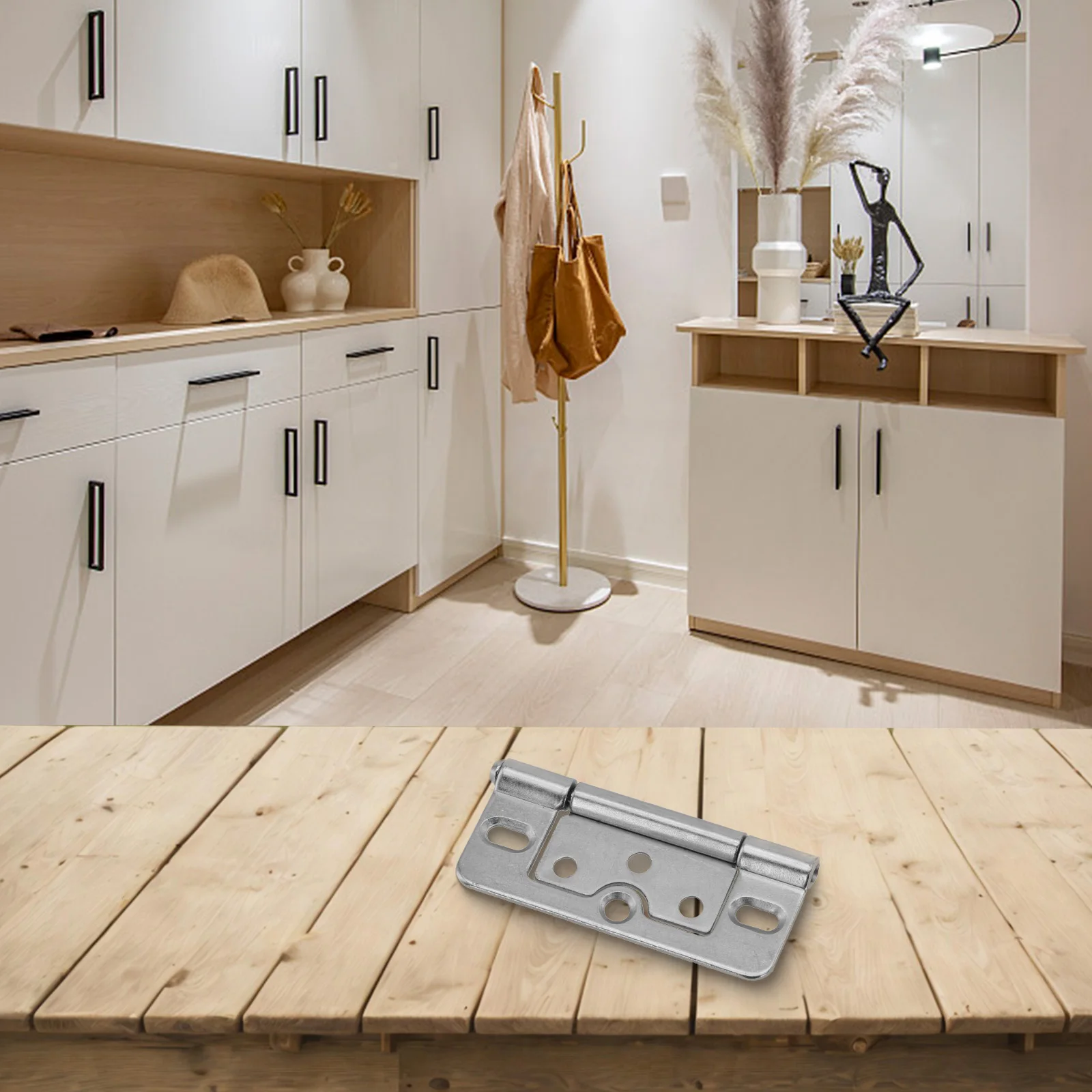 1pcs Iron Flush Door Hinges For Cupboard Wardrobe Cabinet Louvre Doors Furniture Hardware Hinges Accessories 77x35mm  ﻿