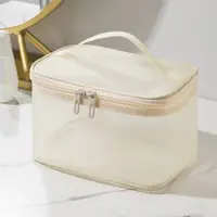 Fashion Transparent Mesh Travel Cosmetic Bag Storage 1/2/3 layer Toiletry Bag Large Capacity Make Up Organizer Bag Women's 2